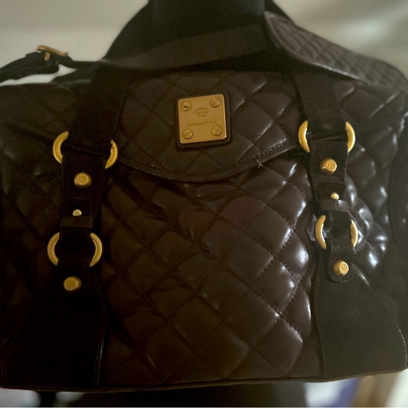 Francesco Biasia dark brown leather handbag with long shoulder strap. - Picture 3 of 8